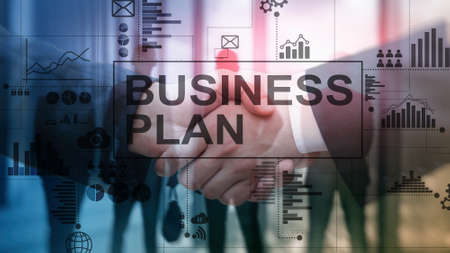 Double exposure Business plan and strategy concept.の写真素材