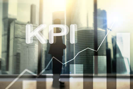 KPI - Key performance indicator graph on blurred background.の写真素材