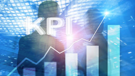 KPI - Key performance indicator graph on blurred background.の写真素材