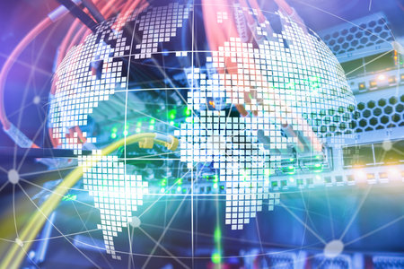 3D Earth as telecommunication and internet technology concept.