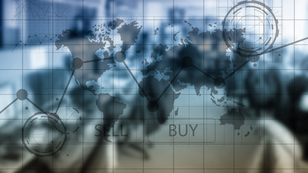Forex Trading Investment Financial Chart Graphs. Business and technology concept.