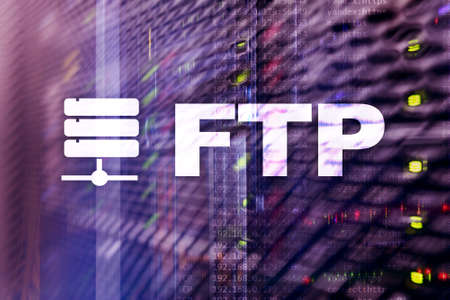 FTP - File transfer protocol. Internet and communication technology concept.の写真素材