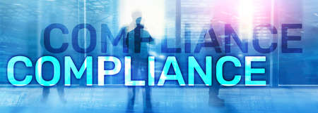 Compliance diagram with icons. Business concept on abstract background.の写真素材