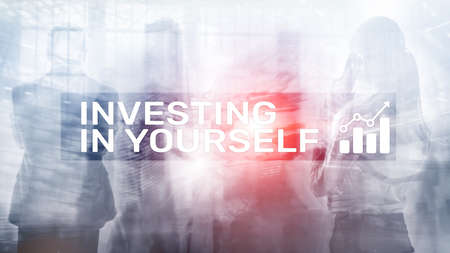 Invest in yourself. Personal development and education concept on abstract blurred background.の写真素材