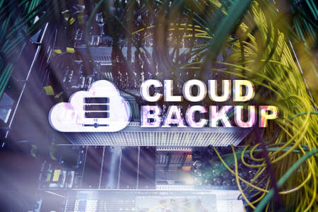 Cloud backup. Server data loss prevention. Cyber security.の写真素材