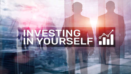 Invest in yourself. Personal development and education concept on abstract blurred background.の写真素材
