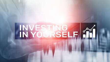 Invest in yourself. Personal development and education concept on abstract blurred background.の写真素材
