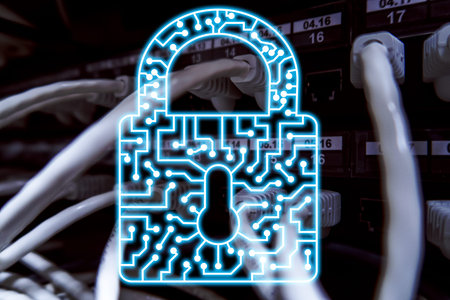 Cyber Security lock icon Information Privacy Data Protection internet and Technology concept.