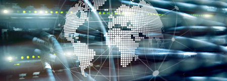 3D Earth as telecommunication and internet technology concept.