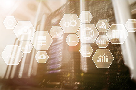 Technology infrastructure cloud technology and communication.