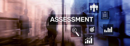 Assessment Evaluation Measure Analytics Analysis Business and Technology concept on blurred backgroundの写真素材