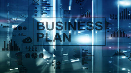 Double exposure Business plan and strategy concept.の写真素材