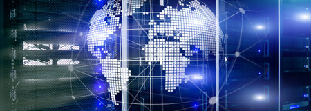 3D Earth as telecommunication and internet technology concept.