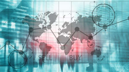 Forex Trading Investment Financial Chart Graphs. Business and technology conceptの写真素材