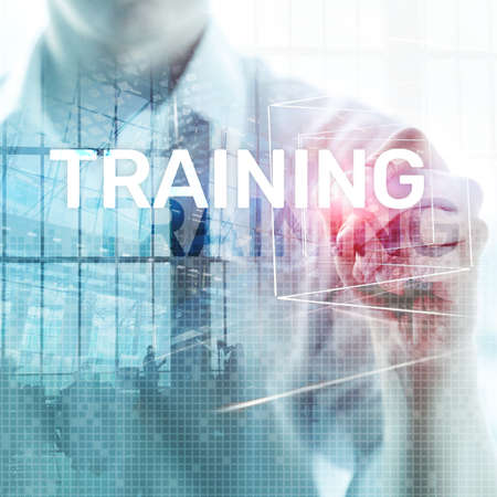 Business training concept. Training Webinar E-learning. Financial technology and communication concept.の写真素材