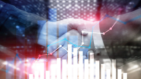 Financial growth graph. Sales increase, marketing strategy concept.の写真素材