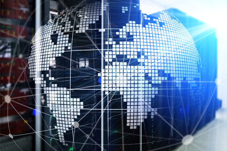 3D Earth as telecommunication and internet technology concept.