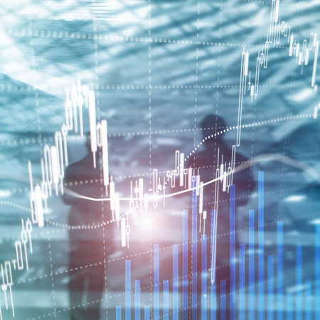 Forex trading, Financial market, Investment concept on business center background.の写真素材