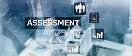 Assessment Evaluation Measure Analytics Analysis Business and Technology concept on blurred background.の写真素材