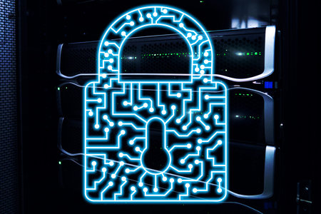 Cyber Security lock icon Information Privacy Data Protection internet and Technology concept