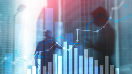 Financial growth graph. Sales increase, marketing strategy concept.