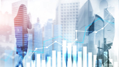 Financial growth graph. Sales increase, marketing strategy concept.