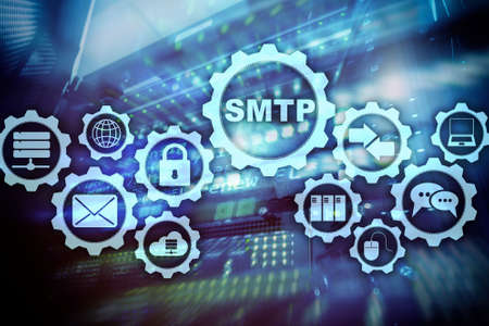 Smtp - server mail transfer protocol. TCP IP protocol sending and receiving e-mail. Simple Mail Transfer Protocol.の写真素材