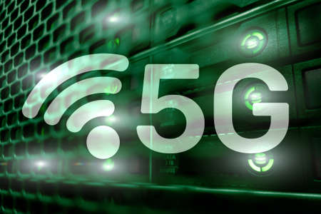 5G Network, 5G internet Connection Concept in digital background. Smart communication network...