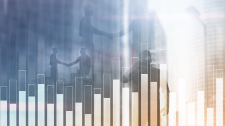 Business and finance graph on blurred background. Trading, investment and economics concept.