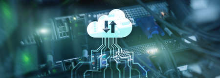 CLoud server and computing, data storage and processing. Internet and technology concept. Technology...