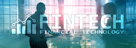 FINTECH - Financial technology, global business and information Internet communication technology. Business banner website headerの写真素材
