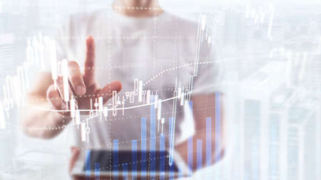 Forex trading, Financial market, Investment concept on business center background