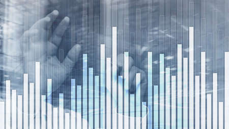 Business and finance graph on blurred background. Trading, investment and economics concept