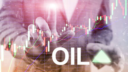 Oil trend up. Crude oil price stock exchange trading up. Price oil up. Arrow rises. Abstract...