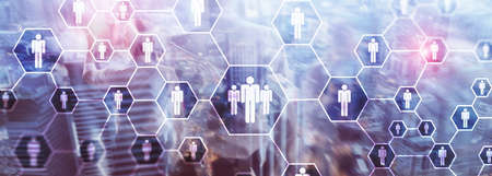 HR, Human Resources, Recruitment, Organisation structure and social network concept