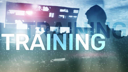 Business training concept. Training Webinar E-learning. Financial technology and communication...