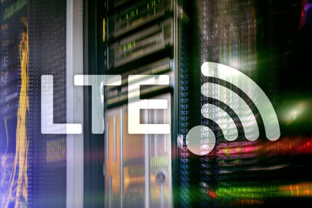 LTE, Wireless Business Internet and Virtual Reality Concept. Information Communication Technology on a server background.の写真素材