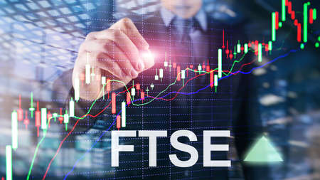 FTSE 100 Financial Times Stock Exchange Index United Kingdom UK England Investment Trading concept...