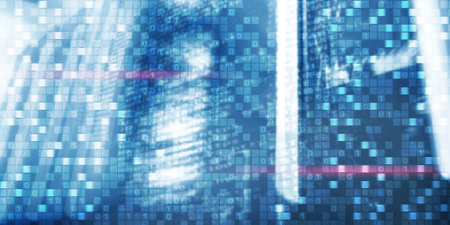 Digital background matrix information technology and internet concept.の写真素材