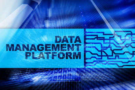 Data management and analysis platform concept on server room backgroundの写真素材