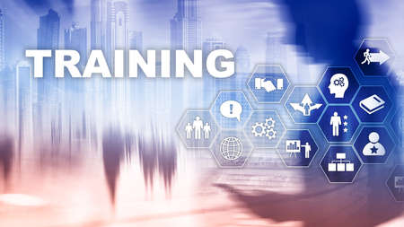 Business training concept. Training Webinar E-learning. Financial technology and communication concept.の写真素材