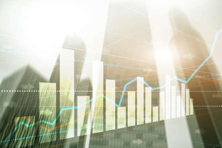 Business technology internet concept double exposure gears abstract backgroundの写真素材