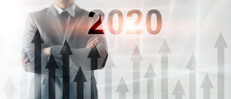 New 2020 year. Business presentation wallpaper. Corpotare concept.
