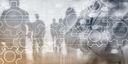 Teamwork Team Cooperation Concept. Business picture Gearsの写真素材