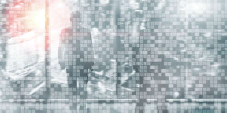 Digital Binary Code Business background. Matrix Abstract futuristic wallpaperの写真素材
