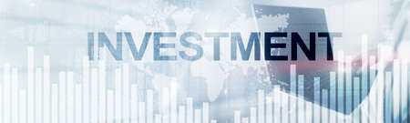 Investment concept. Elongated horizontal background. Website Header Banner.の写真素材