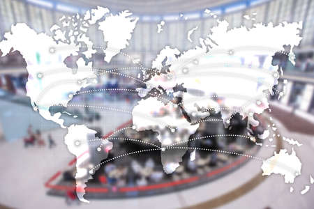 Map Global Logistics Partnership. Import Export concept.