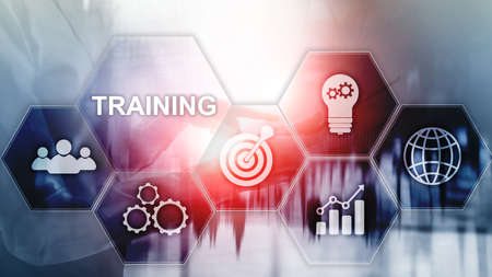 Business training concept. Training Webinar E-learning. Financial technology and communication concept.の写真素材
