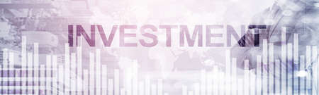 Investment concept. Elongated horizontal background. Website Header Banner.の写真素材