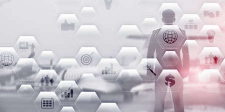 Business background skyline cityscape city abstract background investment trading concept.の写真素材